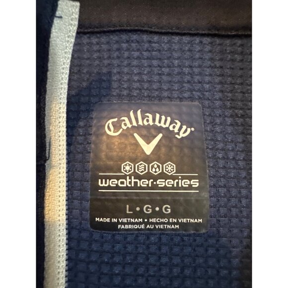 Callaway Mens Weather-Series Navy Blue Half-Zip Pullover Golf Jacket Size L Poly - Picture 3 of 7